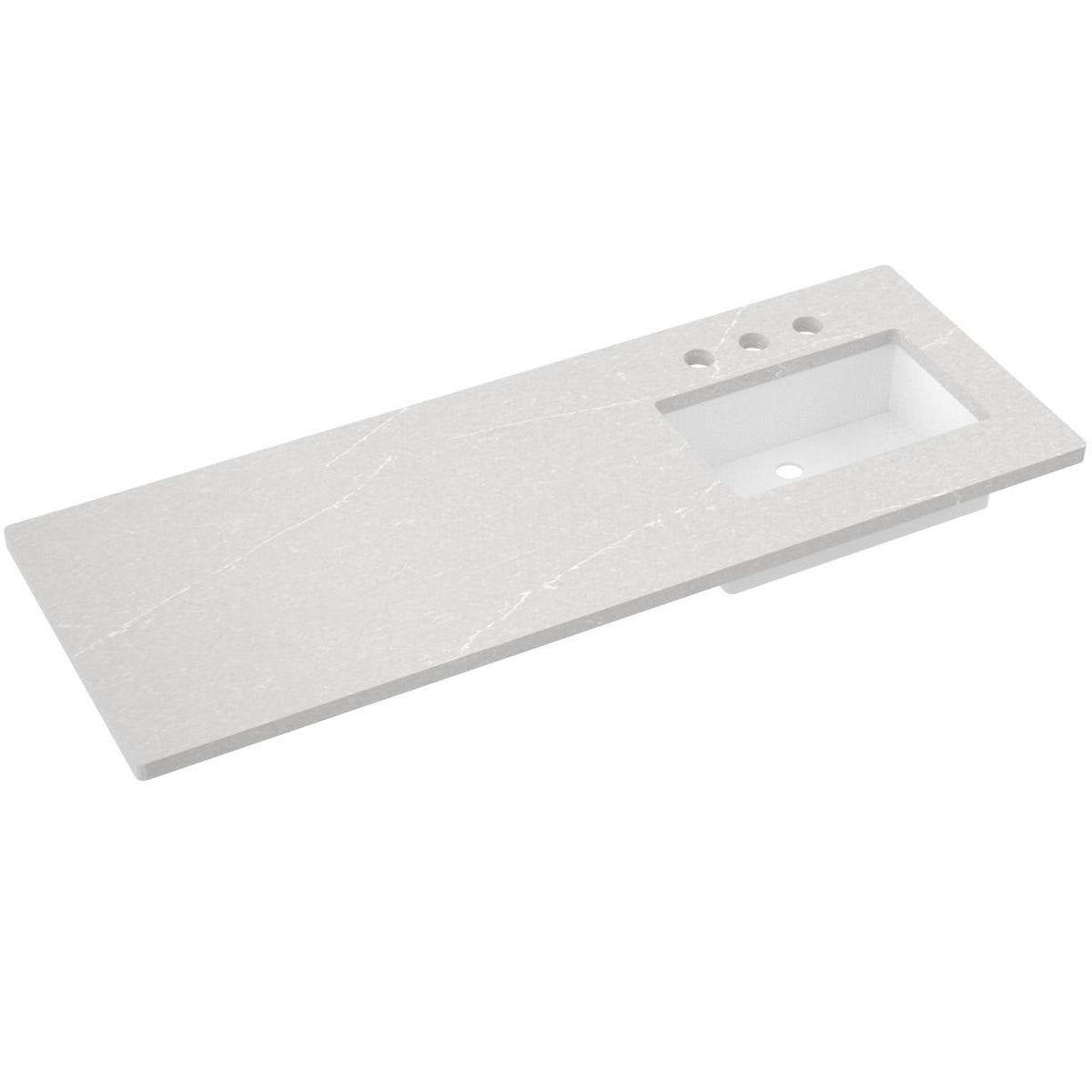 Vanderloc 61&quot; Silestone® Quartz Vanity Top Single Rectangle Right Offset Sink – Desert Silver – Widespread – Not Included