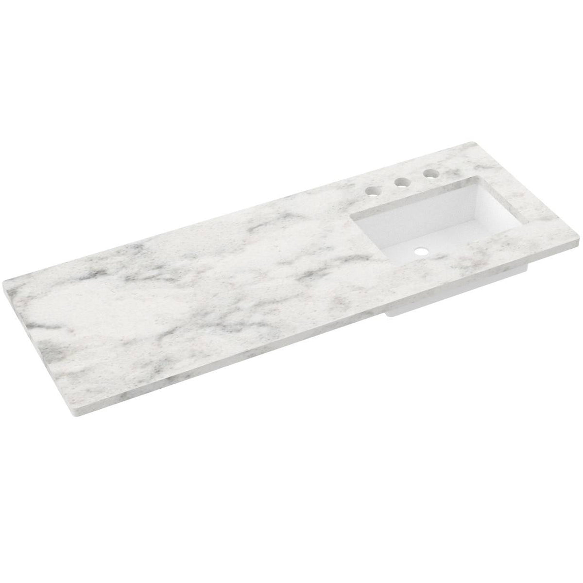Vanderloc 61&quot; Silestone® Quartz Vanity Top Single Rectangle Right Offset Sink – Helix – Widespread – Not Included