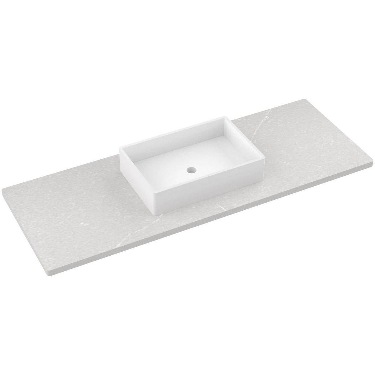 Vanderloc 61&quot; Silestone® Quartz Vanity Top Single Vigo Centered Sink – Desert Silver – No Hole – Not Included