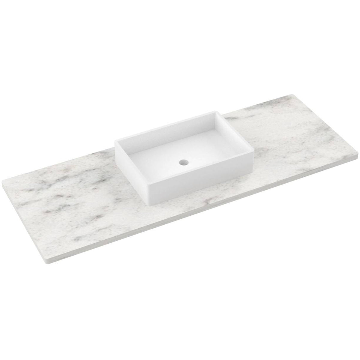 Vanderloc 61&quot; Silestone® Quartz Vanity Top Single Vigo Centered Sink – Helix – No Hole – Not Included
