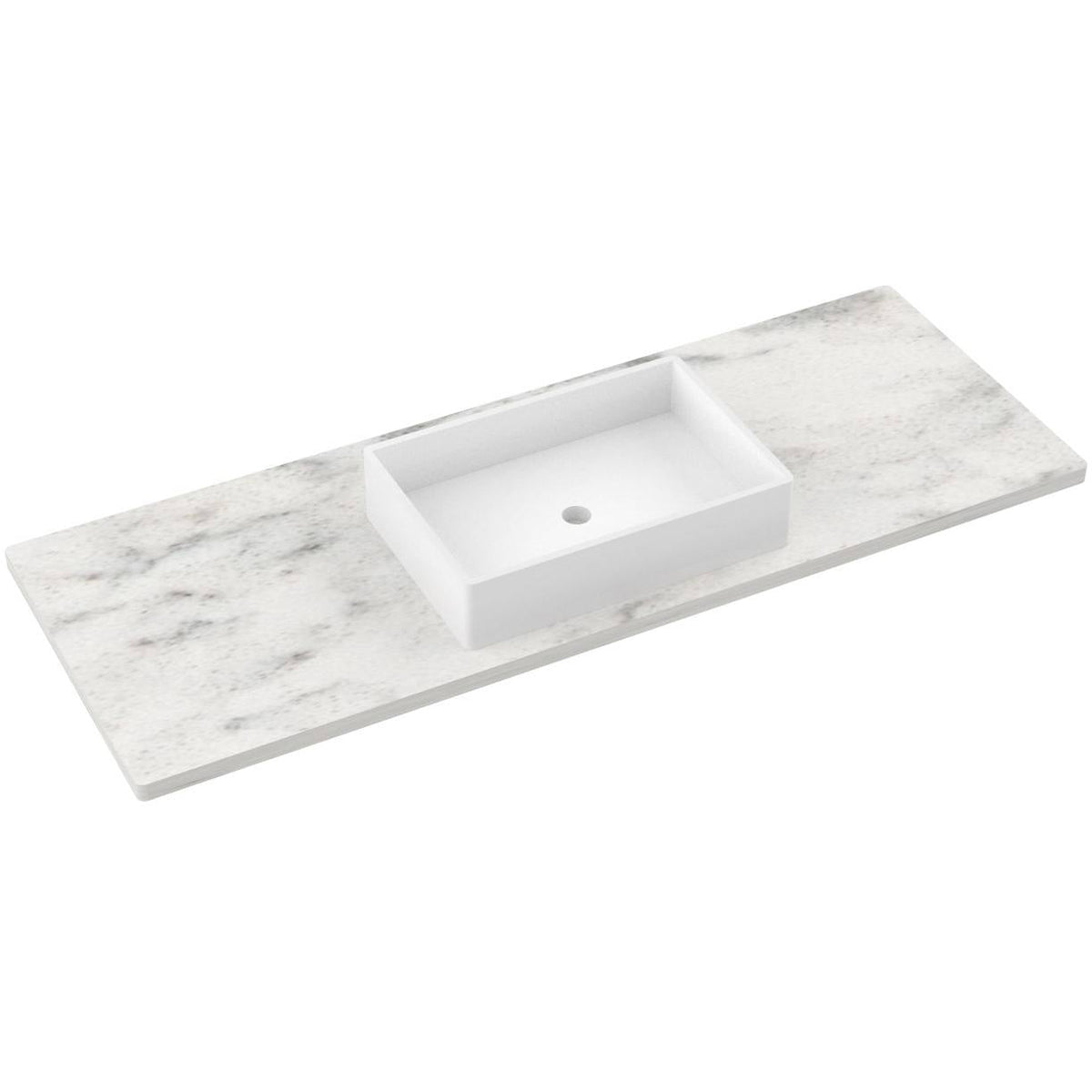 Vanderloc 61&quot; Silestone® Quartz Vanity Top Single Vigo Centered Sink – Helix – Widespread – Not Included