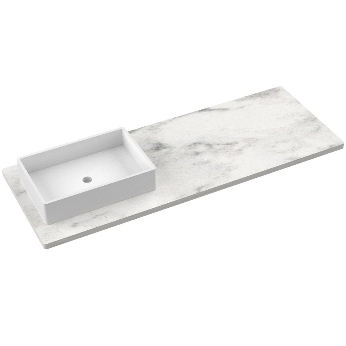 Vanderloc 61&quot; Silestone® Quartz Vanity Top Single Vigo Left Offset Sink – Helix – No Hole – Not Included