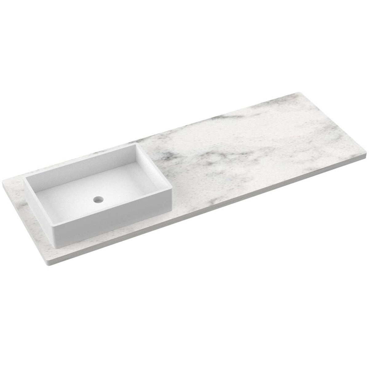 Vanderloc 61&quot; Silestone® Quartz Vanity Top Single Vigo Left Offset Sink – Helix – Single Hole – Not Included