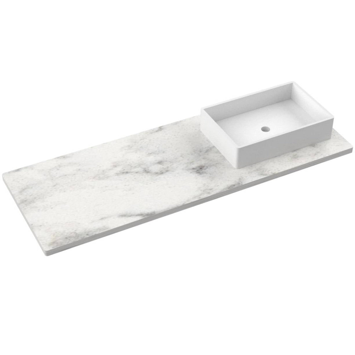 Vanderloc 61&quot; Silestone® Quartz Vanity Top Single Vigo Right Offset Sink – Helix – No Hole – Not Included