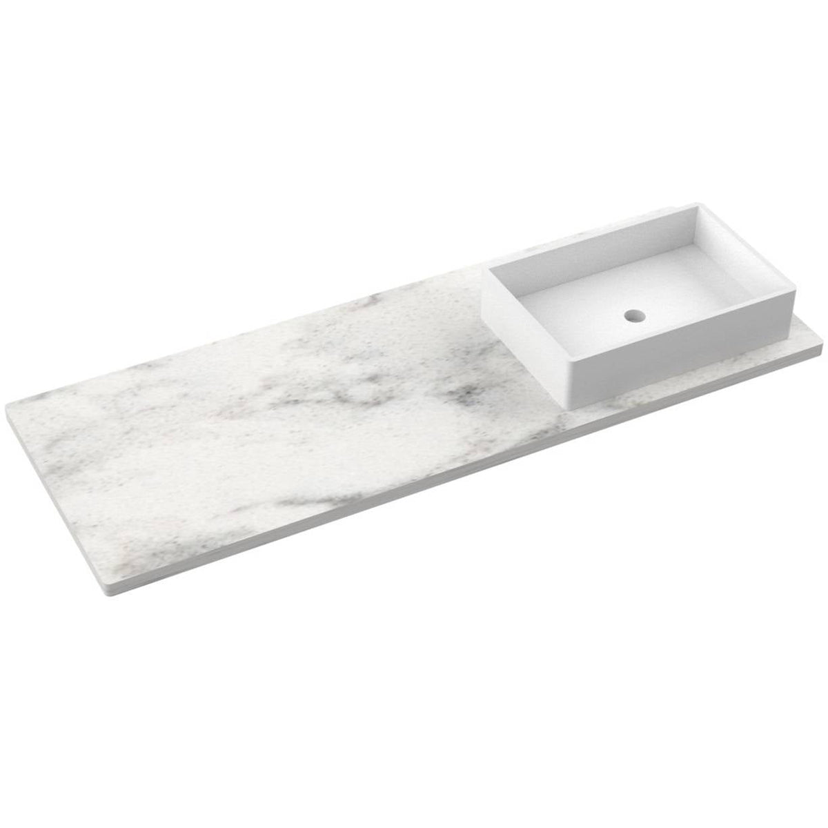 Vanderloc 61&quot; Silestone® Quartz Vanity Top Single Vigo Right Offset Sink – Helix – Single Hole – Not Included