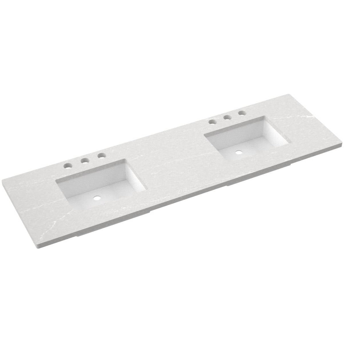 Vanderloc 73&quot; Silestone® Quartz Vanity Top Double Rectangle Centered Sink – Desert Silver – Widespread – Not Included