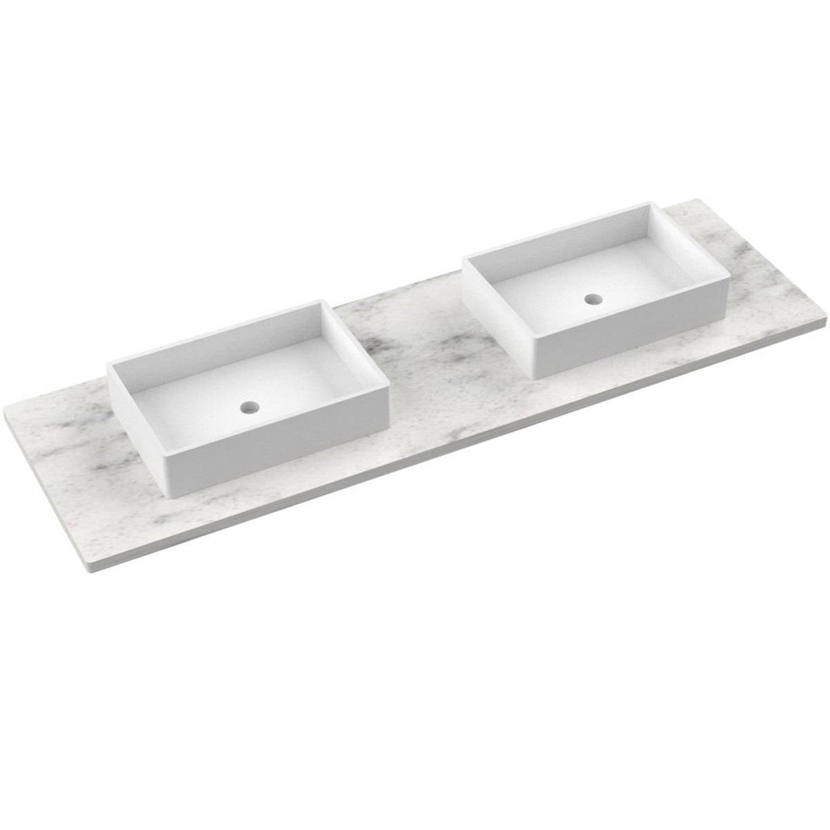 Vanderloc 73&quot; Silestone® Quartz Vanity Top Double Vigo Centered Sink – Helix – No Hole – Not Included