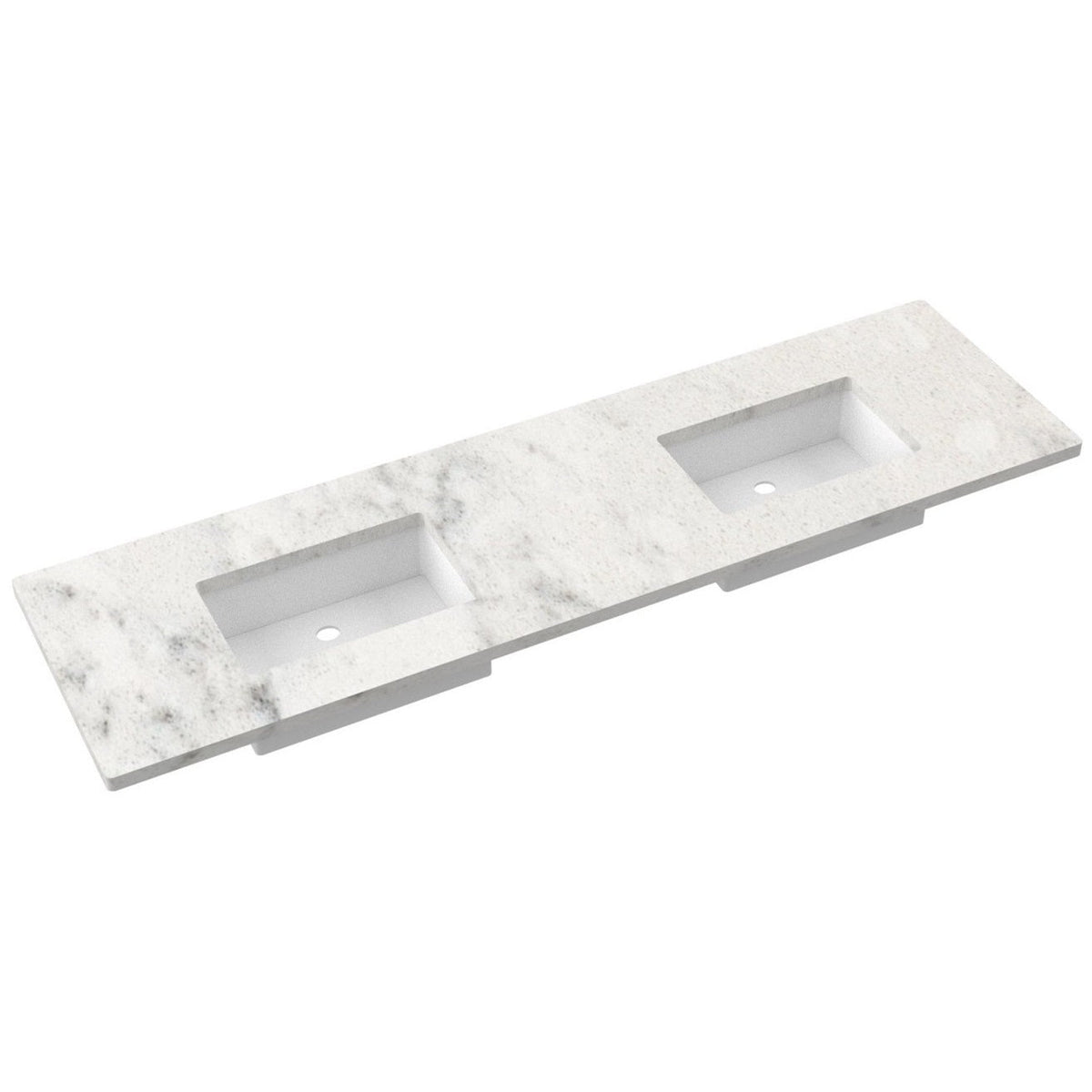 Vanderloc 79&quot; Silestone® Quartz Vanity Top Double Rectangle Centered Sink – Helix – No Hole – Not Included