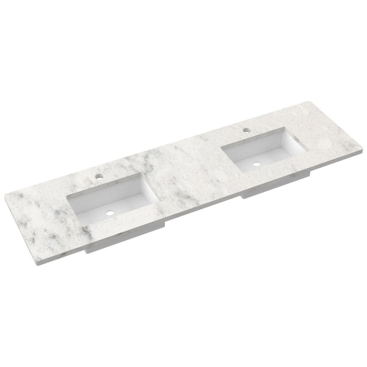 Vanderloc 79&quot; Silestone® Quartz Vanity Top Double Rectangle Centered Sink – Helix – Single Hole – Not Included