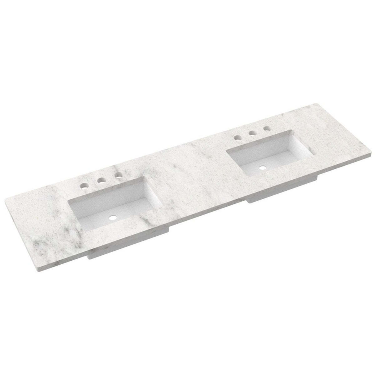 Vanderloc 79&quot; Silestone® Quartz Vanity Top Double Rectangle Centered Sink – Helix – Widespread – Not Included