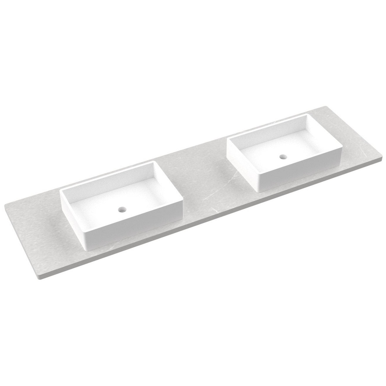 Vanderloc 79" Silestone® Quartz Vanity Top Double Vigo Centered Sink – Desert Silver – Single Hole – Not Included