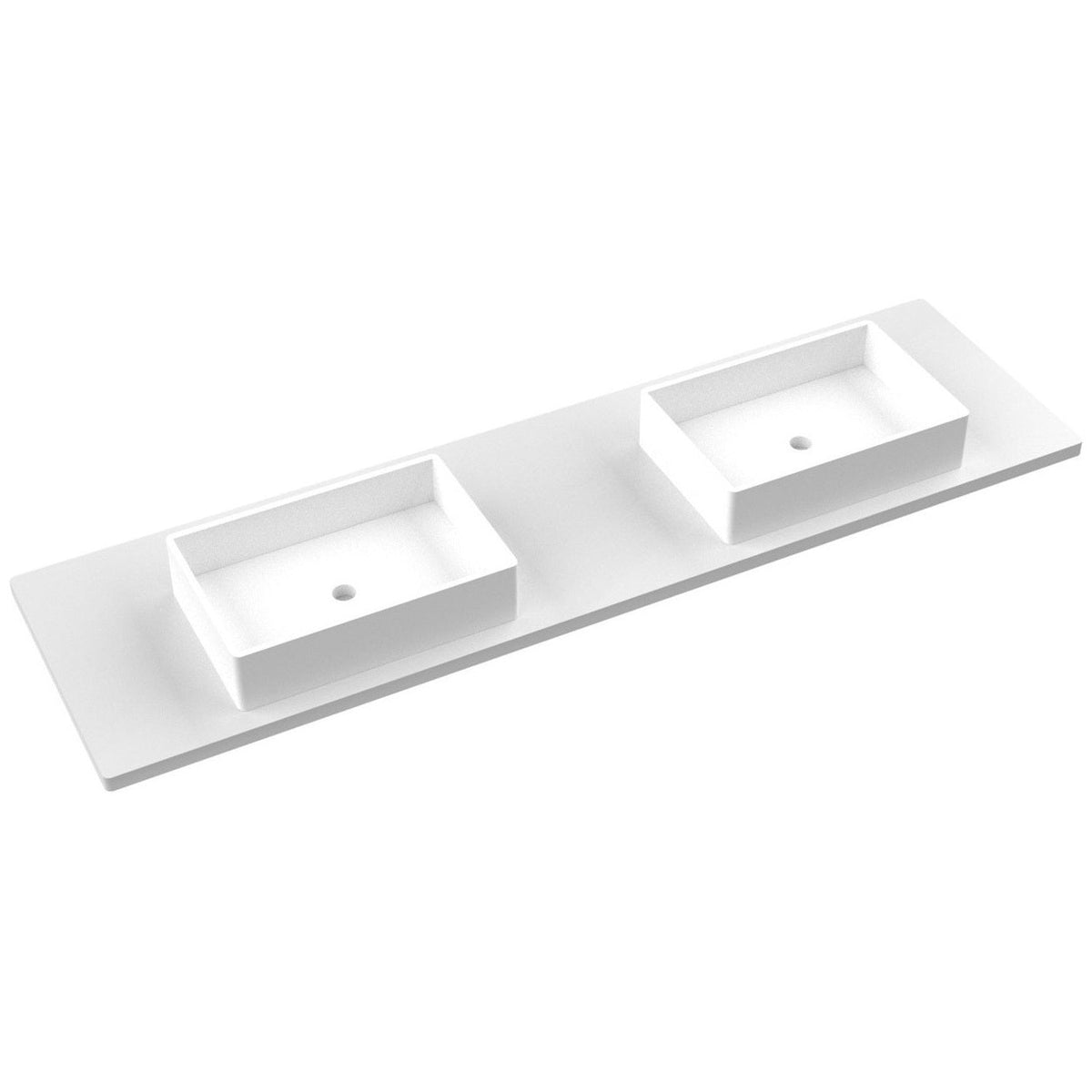 Vanderloc 79&quot; Silestone® Quartz Vanity Top Double Vigo Centered Sink – White Zeus – Single Hole – Not Included