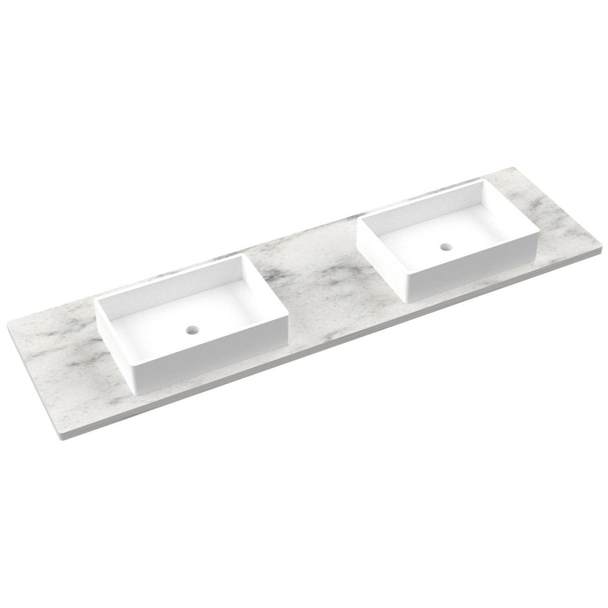 Vanderloc 79&quot; Silestone® Quartz Vanity Top Double Vigo Centered Sink – Helix – Widespread – Not Included