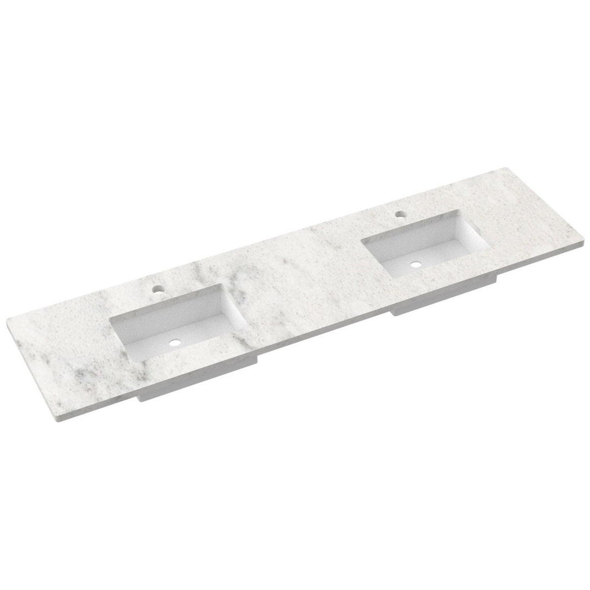 Vanderloc 85&quot; Silestone® Quartz Vanity Top Double Rectangle Centered Sink – Helix – Single Hole – Not Included