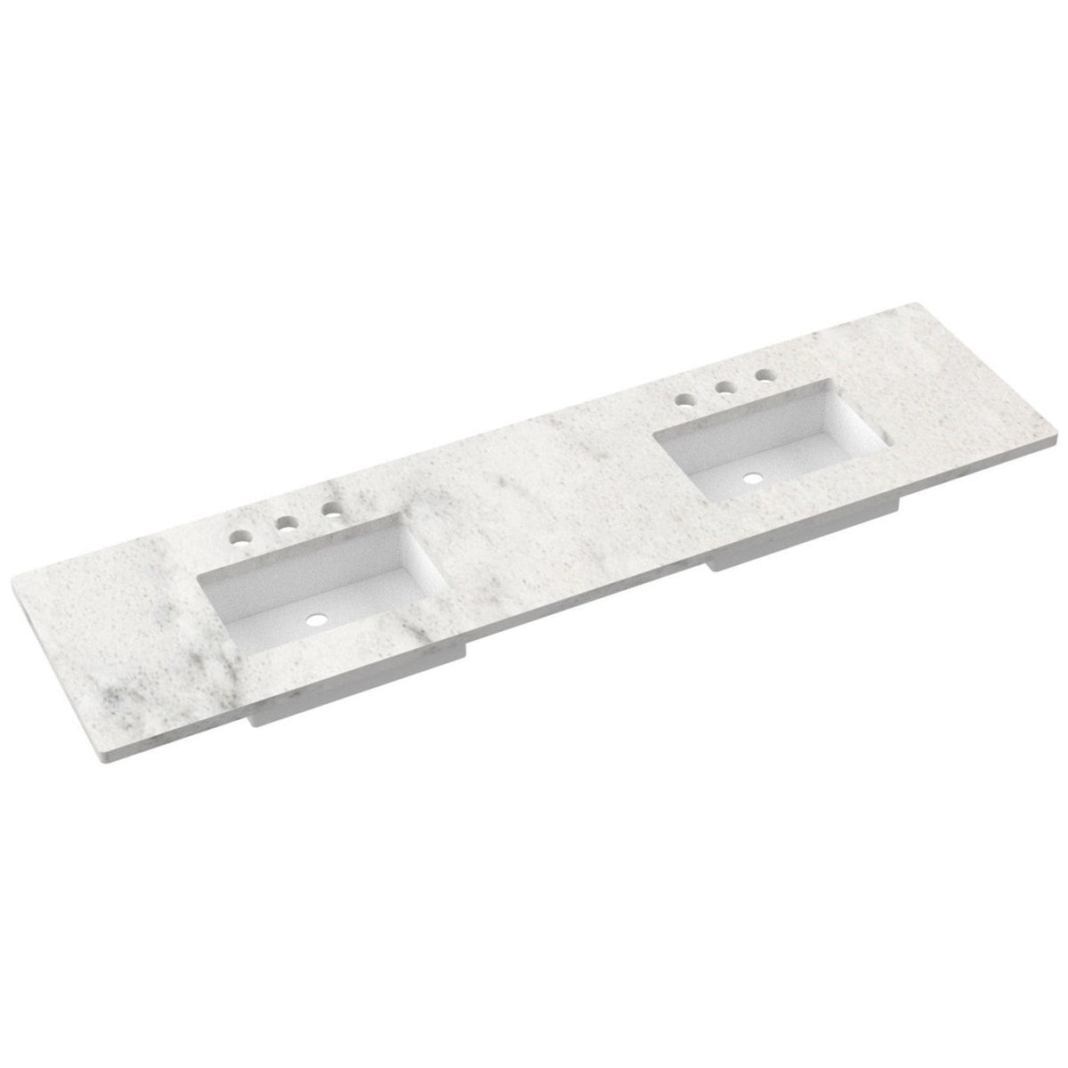 Vanderloc 85&quot; Silestone® Quartz Vanity Top Double Rectangle Centered Sink – Helix – Widespread – Not Included
