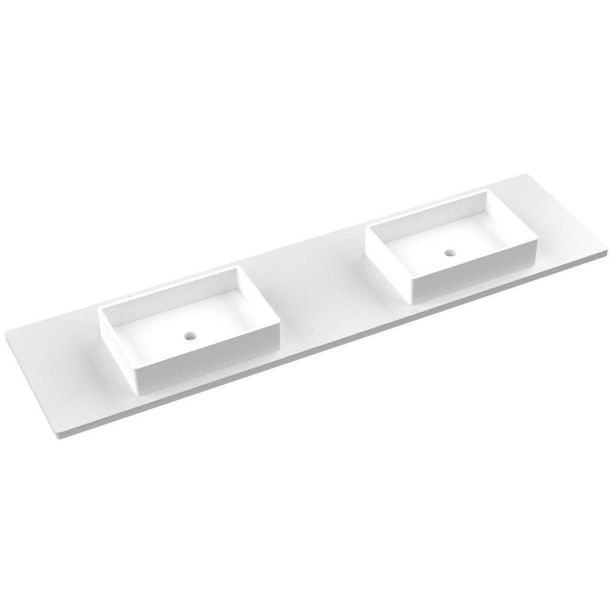 Vanderloc 85&quot; Silestone® Quartz Vanity Top Double Vigo Centered Sink – White Zeus – Widespread – Not Included