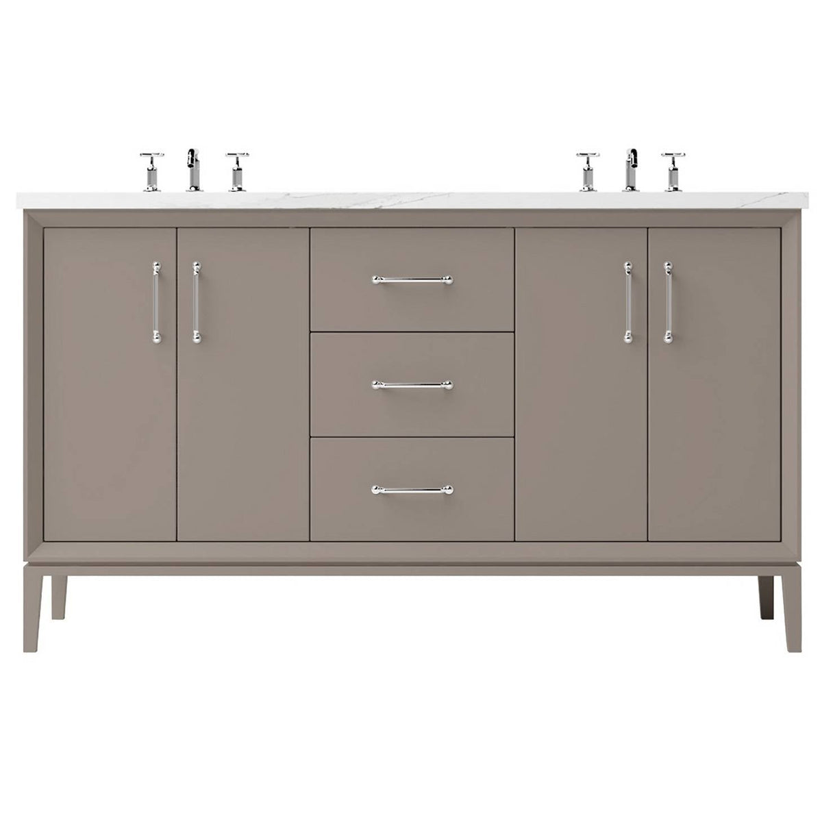 Vanderloc Alexandra Double Bath Vanity - 60&quot; - Taos Taupe - Polished Chrome - ALD5 - 60.tt.ch