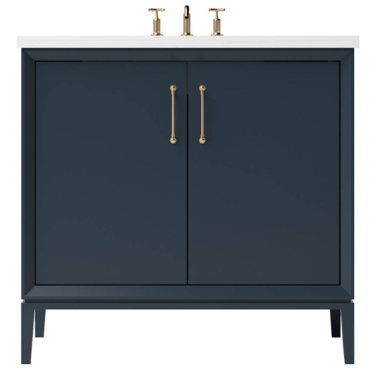 Vanderloc Alexandra Single Bath Vanity - 24&quot; - Hague Blue - Satin Gold - ALS1 - 24.hb.sg