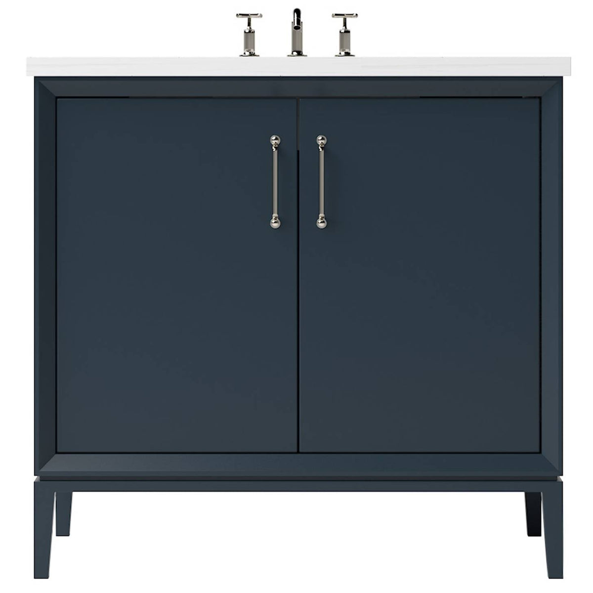 Vanderloc Alexandra Single Bath Vanity - 36&quot; - Hague Blue - Satin Nickel - ALS1 - 36.hb.sn