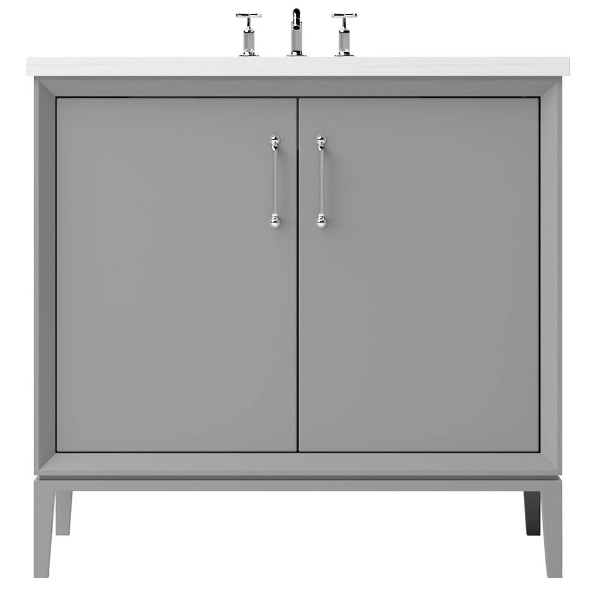 Vanderloc Alexandra Single Bath Vanity - 36&quot; - Platinum Gray - Polished Chrome - ALS1 - 36.pg.ch