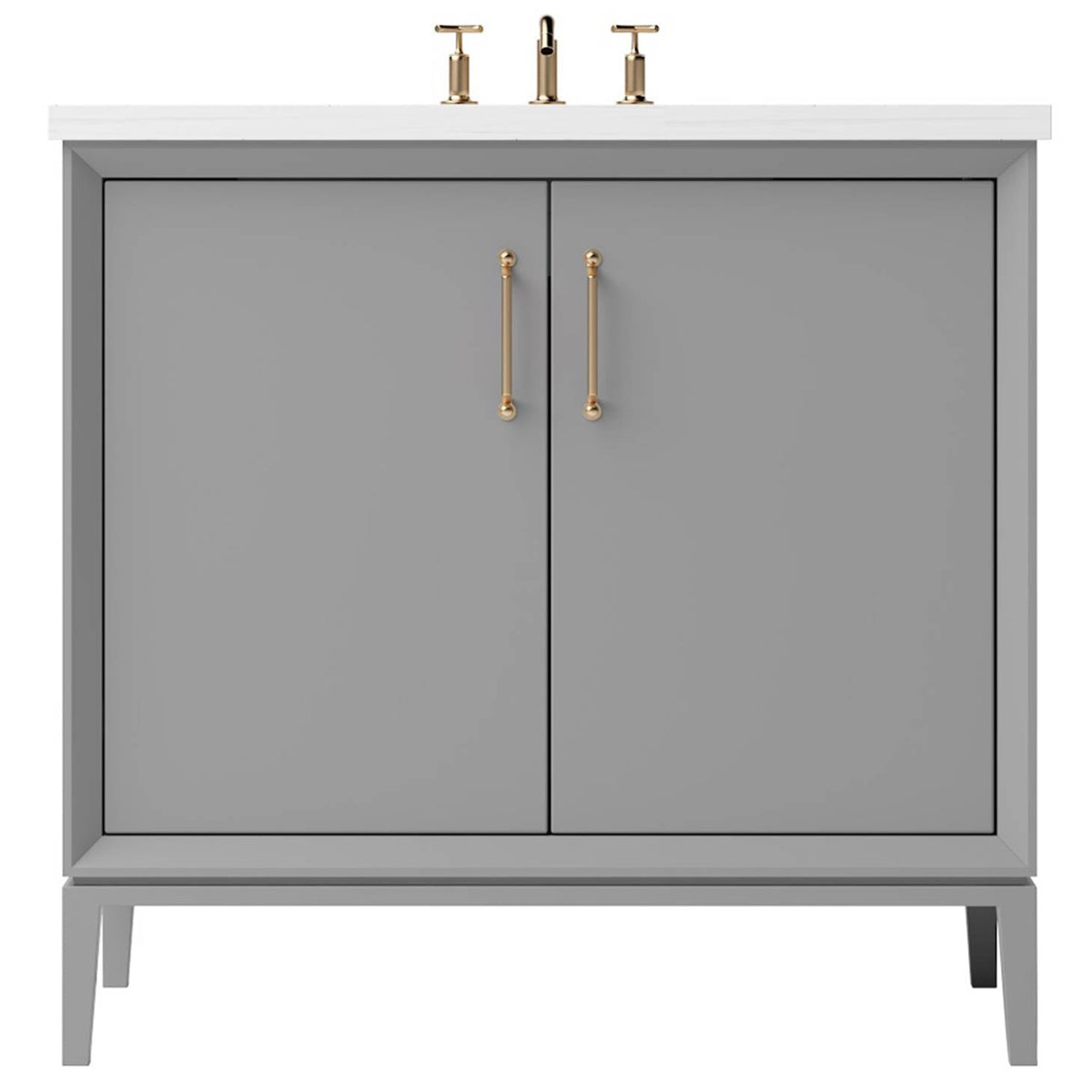 Vanderloc Alexandra Single Bath Vanity - 36&quot; - Platinum Gray - Satin Gold - ALS1 - 36.pg.sg