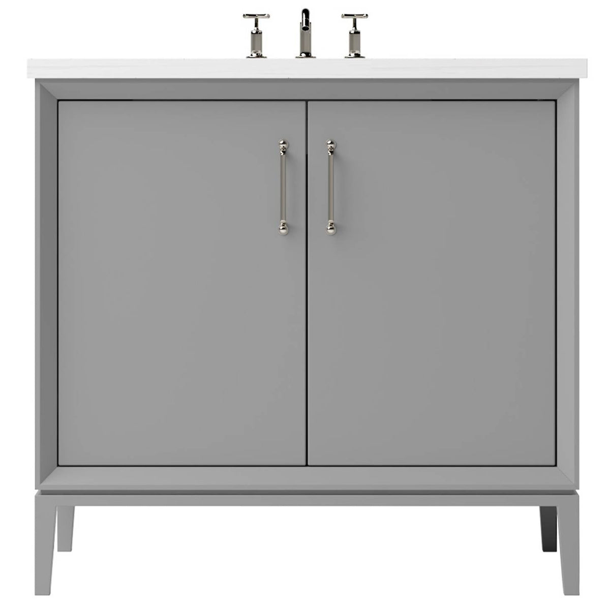 Vanderloc Alexandra Single Bath Vanity - 36&quot; - Platinum Gray - Satin Nickel - ALS1 - 36.pg.sn