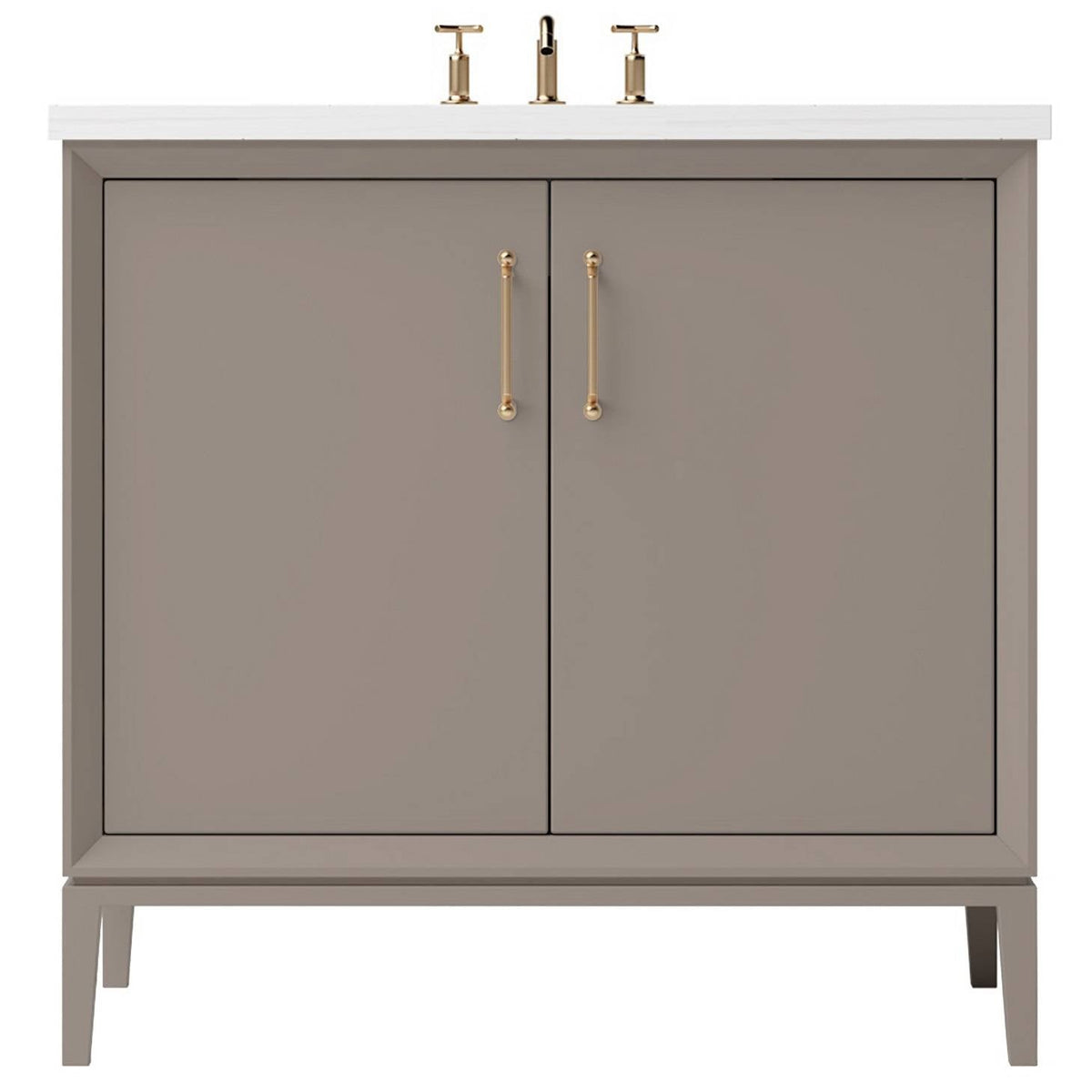 Vanderloc Alexandra Single Bath Vanity - 36&quot; - Taos Taupe - Satin Gold - ALS1 - 36.tt.sg