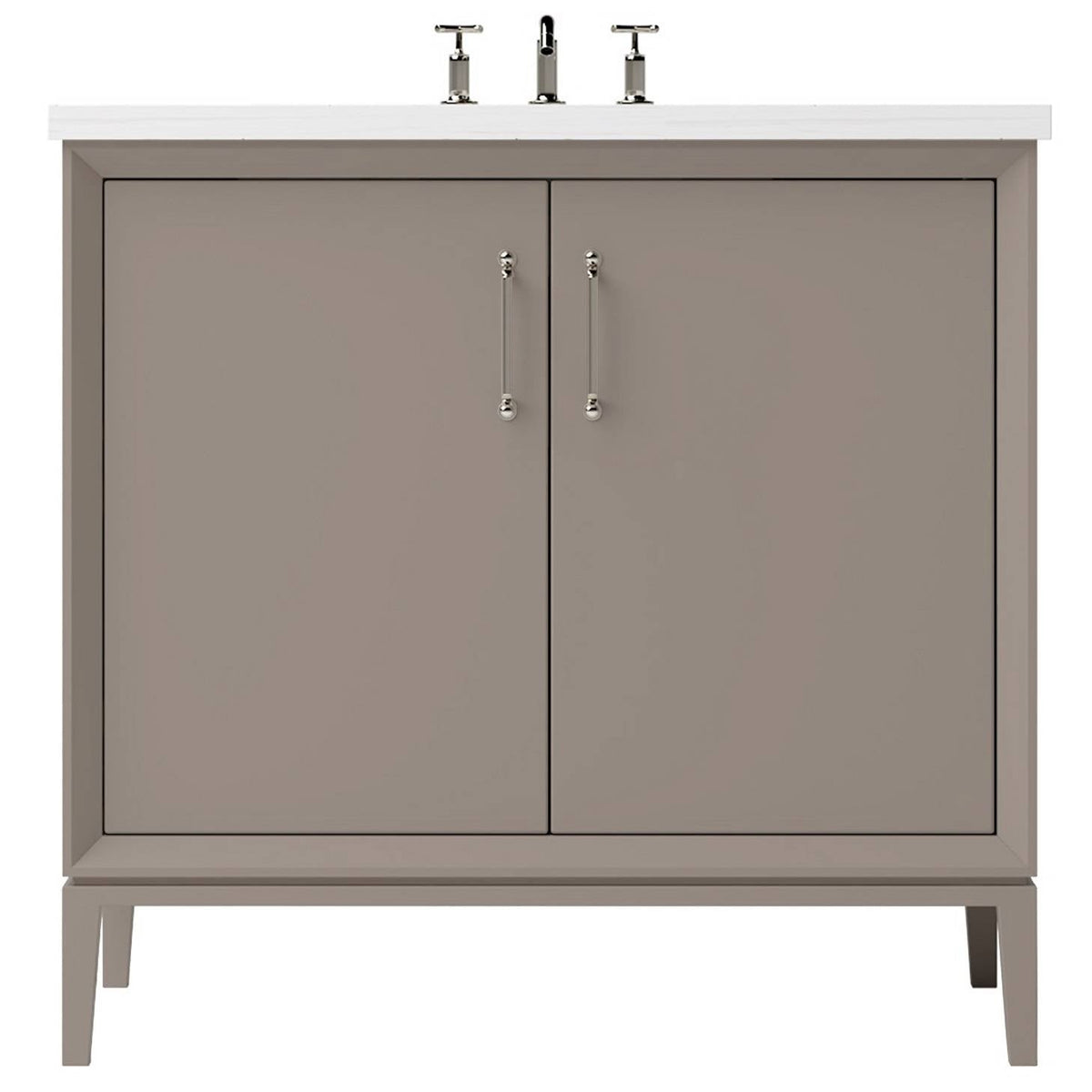 Vanderloc Alexandra Single Bath Vanity - 36&quot; - Taos Taupe - Satin Nickel - ALS1 - 36.tt.sn