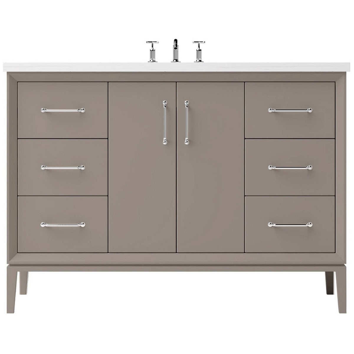 Vanderloc Alexandra Single Extra Wide Bath Vanity - 48&quot; - Taos Taupe - Polished Chrome - ALS4 - 48.tt.ch