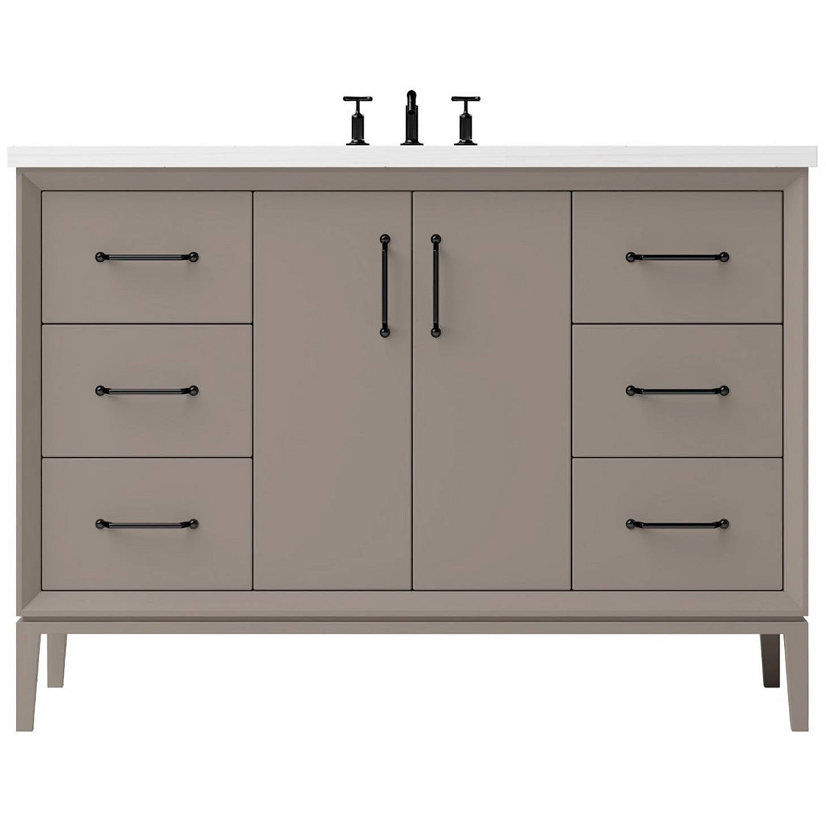 Vanderloc Alexandra Single Extra Wide Bath Vanity - 48&quot; - Taos Taupe - Matte Black - ALS4 - 48.tt.mb
