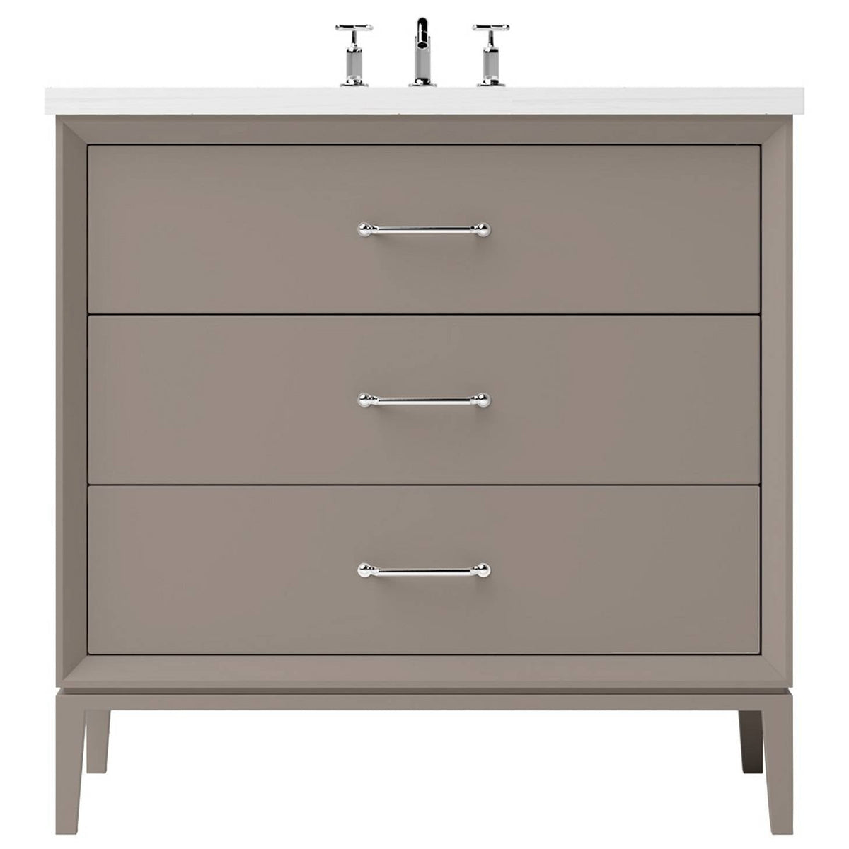 Vanderloc Alexandra Three - Drawer Single Bath Vanity - 30&quot; - Taos Taupe - Polished Chrome - ALS3 - 30.tt.ch