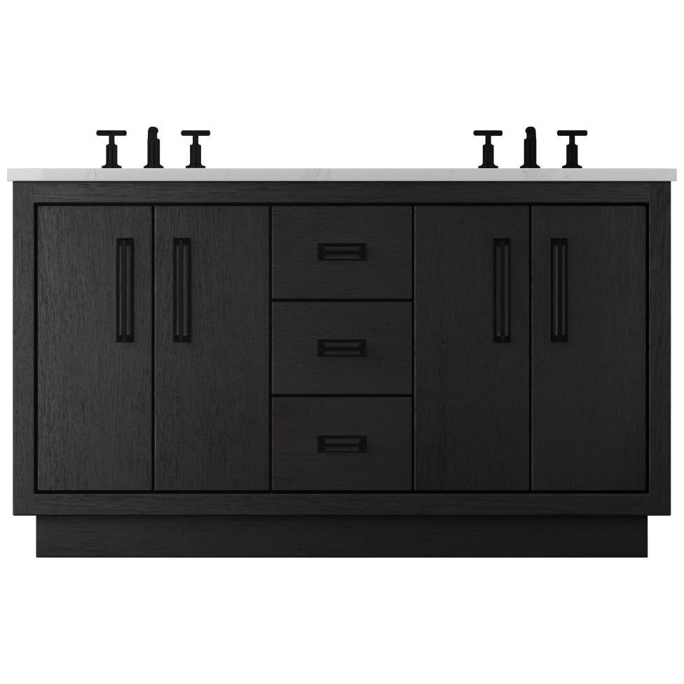 Vanderloc Avalon Double Bath Vanity - 60&quot; - Classic Black - Matte Black - AVD5 - 60.cb.mb