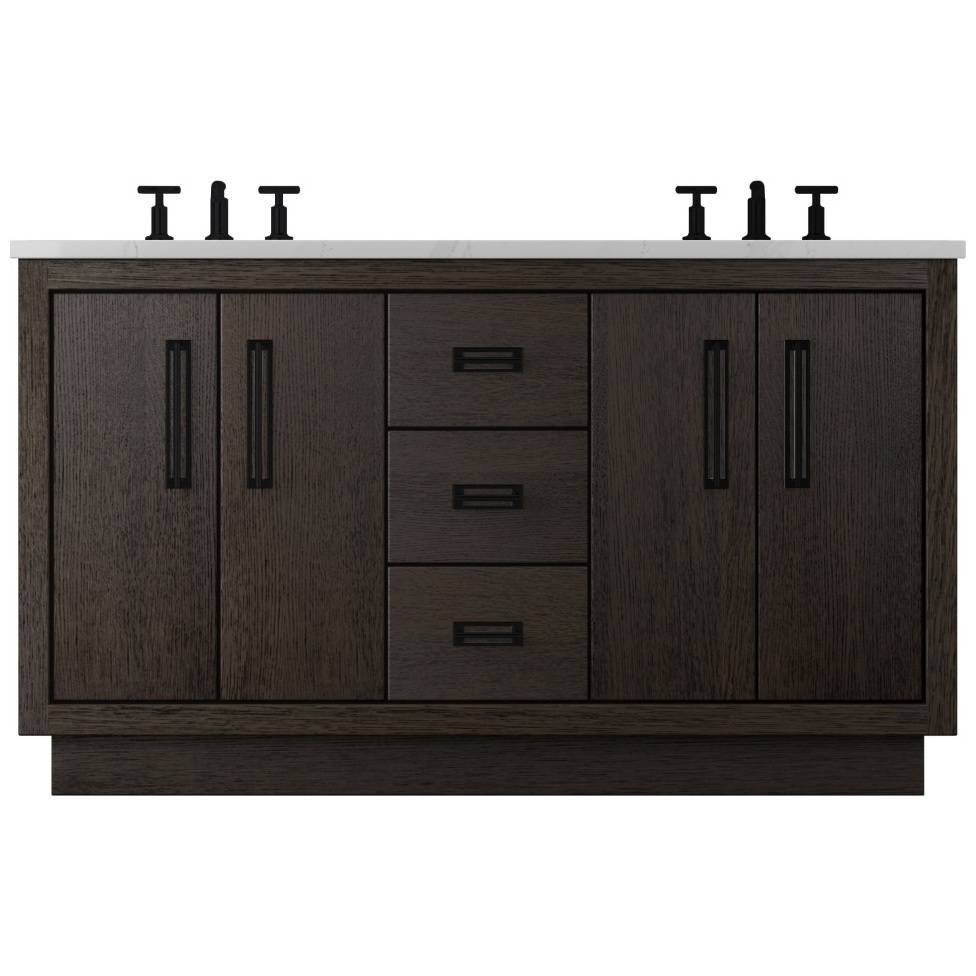 Vanderloc Avalon Double Bath Vanity - 60&quot; - Rich Brown - Matte Black - AVD5 - 60.rb.mb