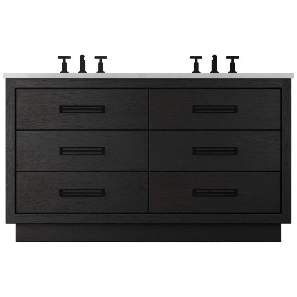 Vanderloc Avalon Double Drawer Bath Vanity - 60&quot; - Classic Black - Matte Black - AVD6 - 60.cb.mb