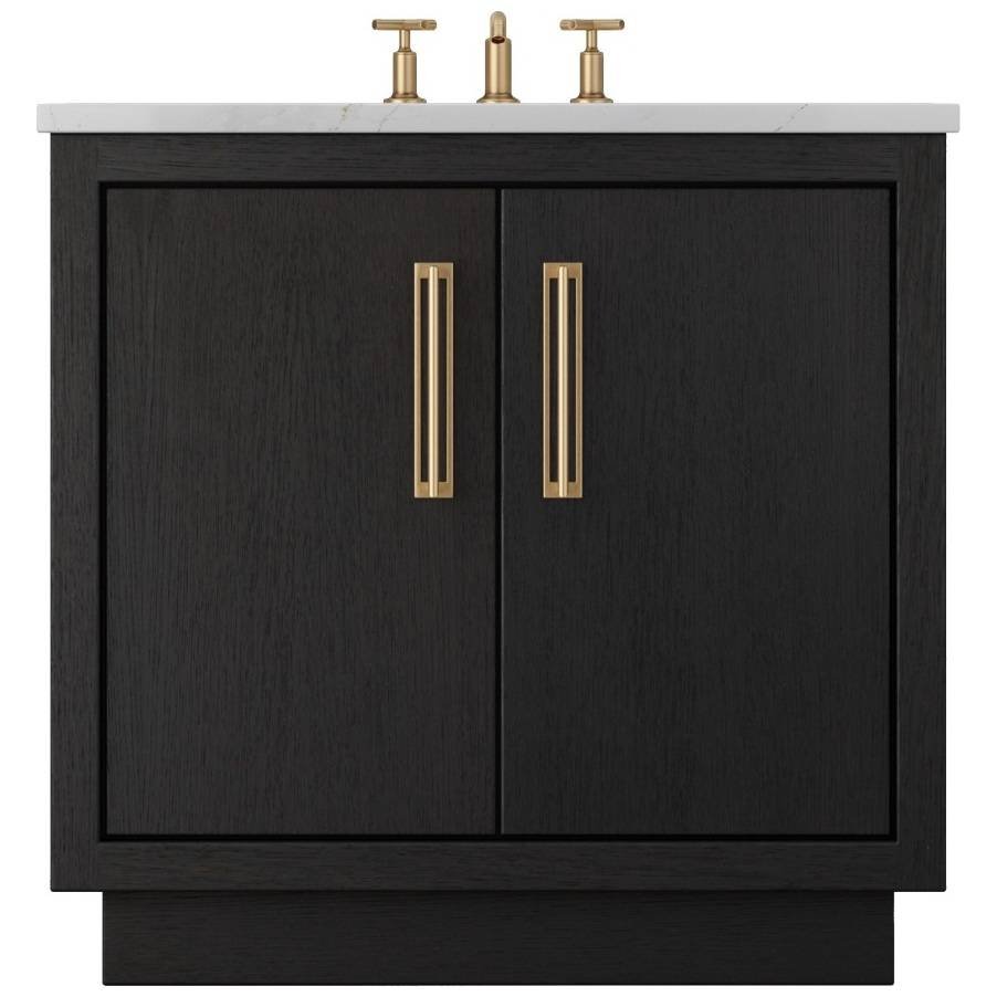 Vanderloc Avalon Single Bath Vanity - 30" - Classic Black - Satin Gold - AVS1 - 30.cb.sg