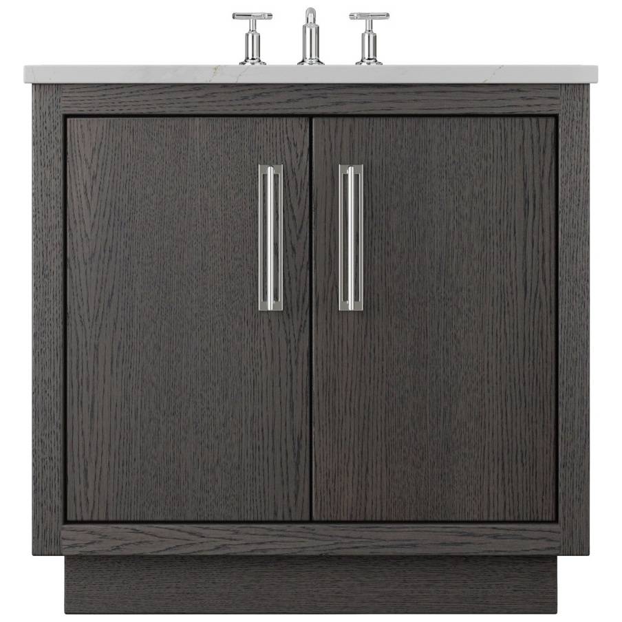 Vanderloc Avalon Single Bath Vanity - 30&quot; - Gray Weathered - Polished Chrome - AVS1 - 30.gw.ch