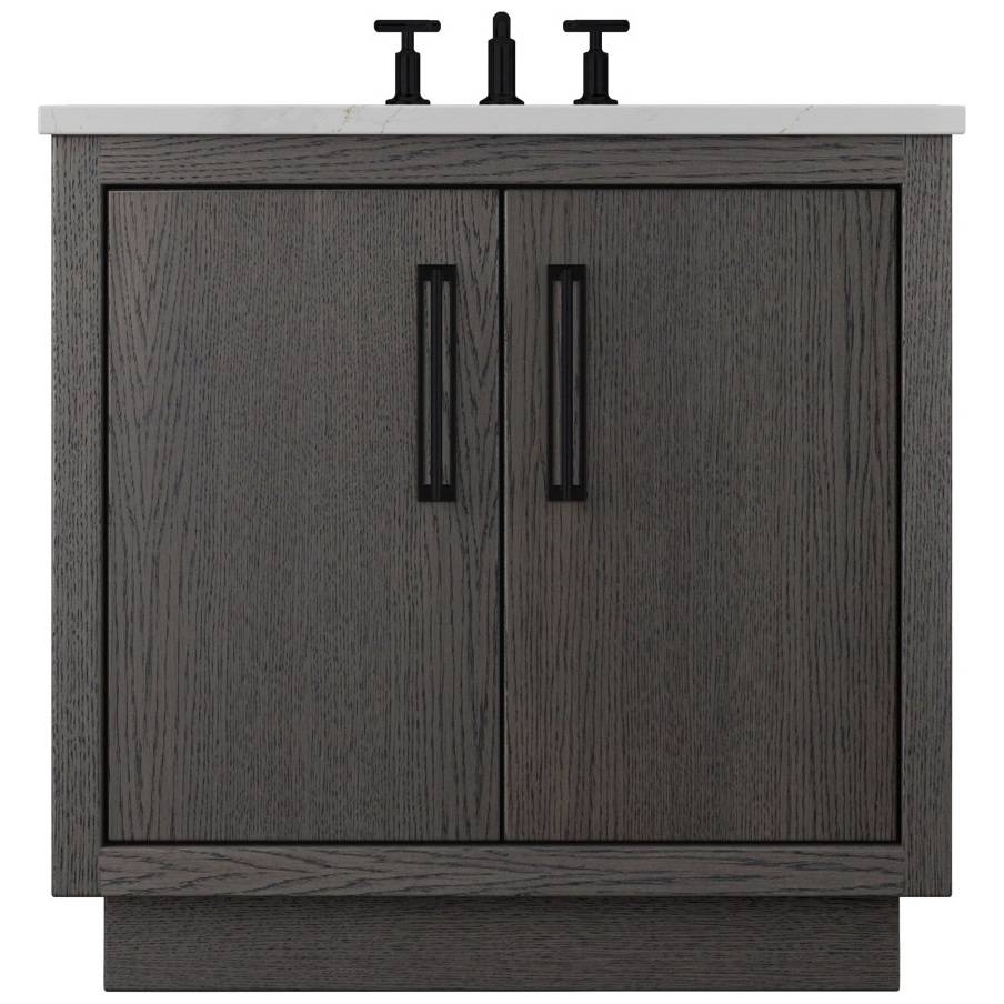 Vanderloc Avalon Single Bath Vanity - 30&quot; - Gray Weathered - Matte Black - AVS1 - 30.gw.mb