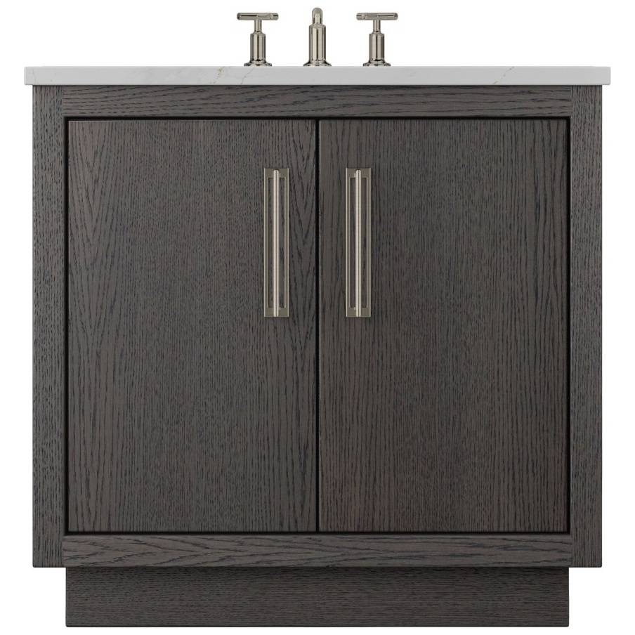 Vanderloc Avalon Single Bath Vanity - 30&quot; - Gray Weathered - Satin Nickel - AVS1 - 30.gw.sn