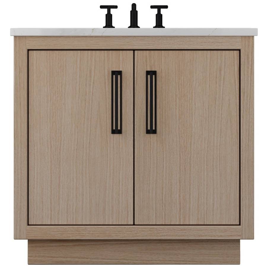 Vanderloc Avalon Single Bath Vanity - 30&quot; - Natural Weathered - Matte Black - AVS1 - 30.nw.mb