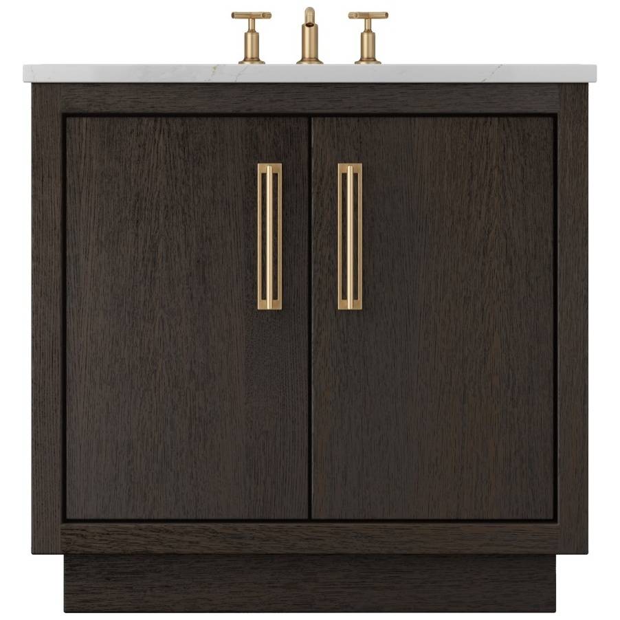 Vanderloc Avalon Single Bath Vanity - 30&quot; - Rich Brown - Satin Gold - AVS1 - 30.rb.sg