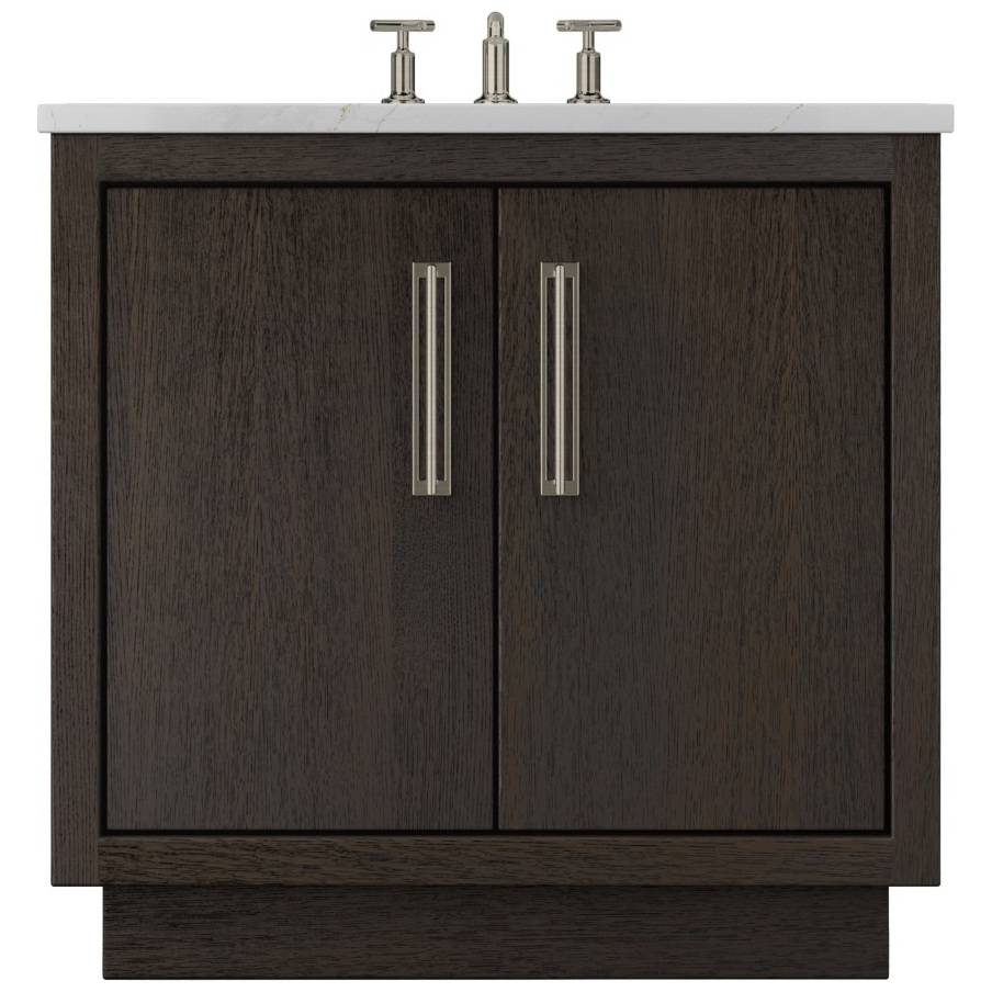 Vanderloc Avalon Single Bath Vanity - 30&quot; - Rich Brown - Satin Nickel - AVS1 - 30.rb.sn
