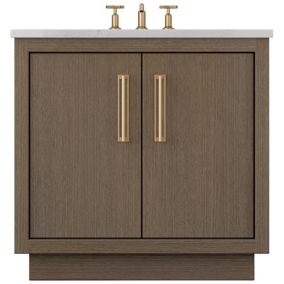 Vanderloc Avalon Single Bath Vanity - 30&quot; - Smoked Modern - Satin Gold - AVS1 - 30.sm.sg