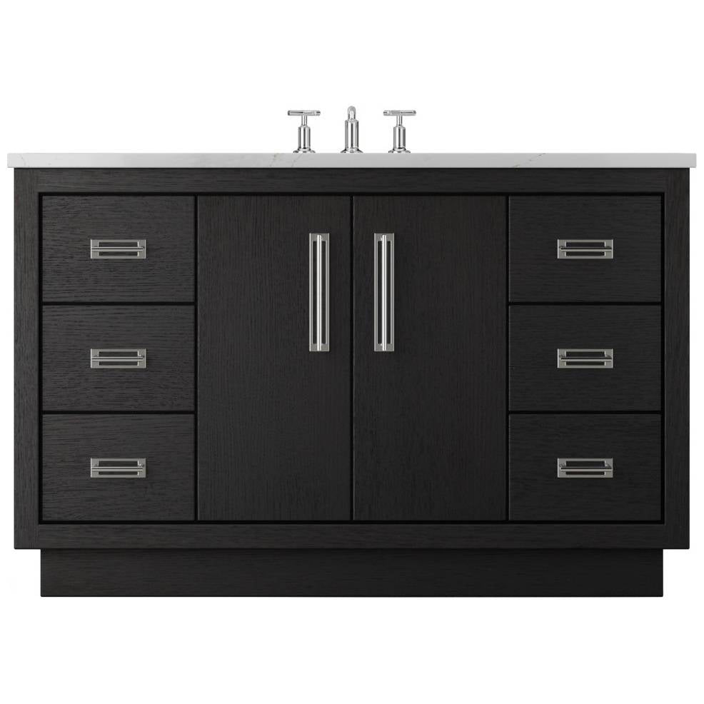 Vanderloc Avalon Single Extra Wide Bath Vanity - 54&quot; - Classic Black - Polished Chrome - AVS4 - 54.cb.ch