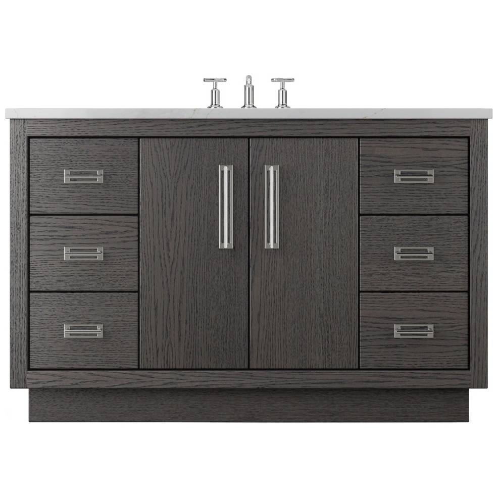 Vanderloc Avalon Single Extra Wide Bath Vanity - 54&quot; - Gray Weathered - Polished Chrome - AVS4 - 54.gw.ch