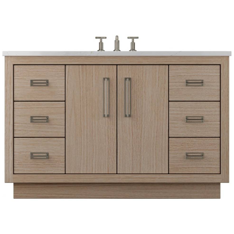 Vanderloc Avalon Single Extra Wide Bath Vanity - 54&quot; - Natural Weathered - Satin Nickel - AVS4 - 54.nw.sn