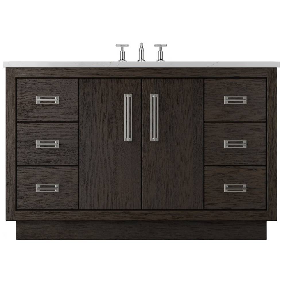 Vanderloc Avalon Single Extra Wide Bath Vanity - 54&quot; - Rich Brown - Polished Chrome - AVS4 - 54.rb.ch