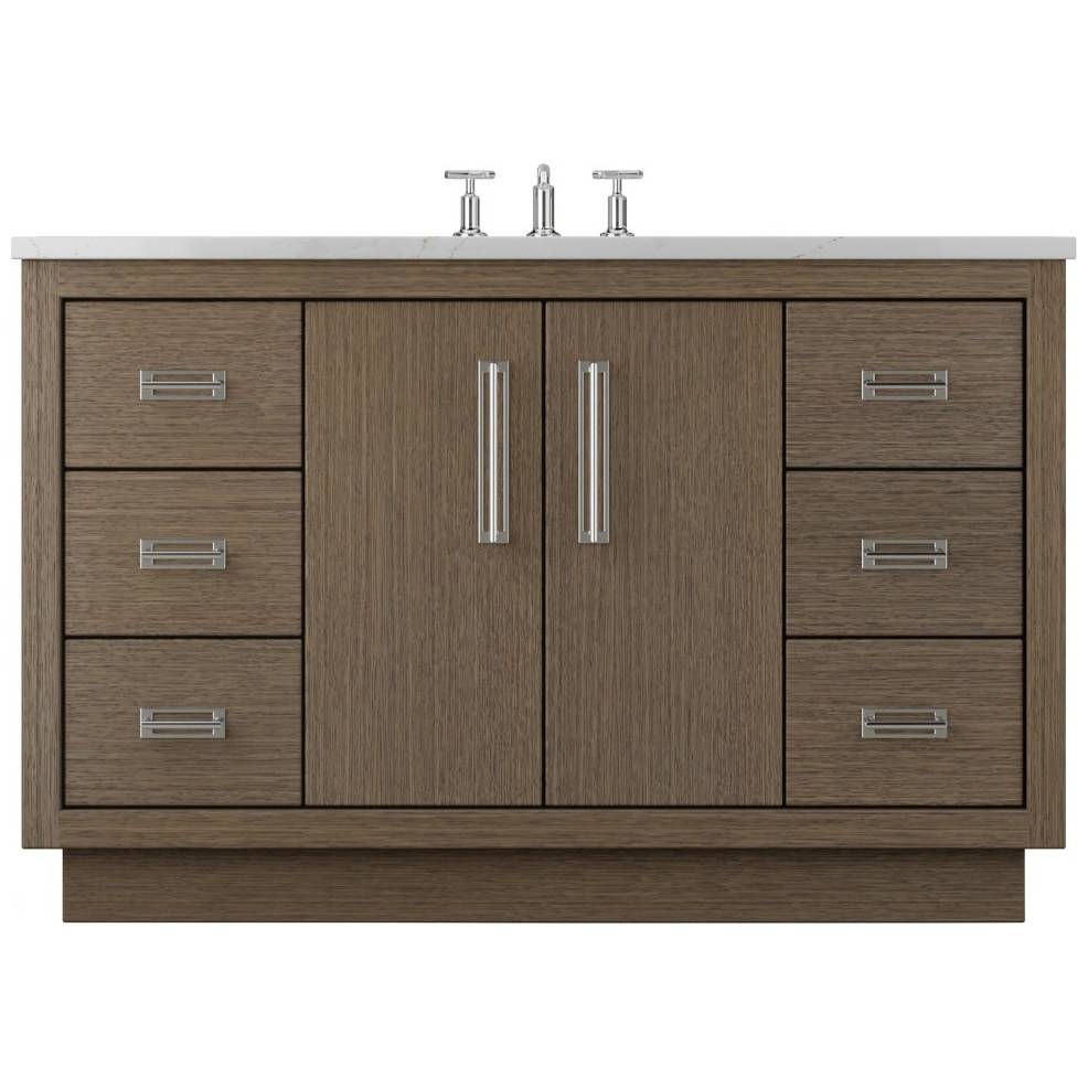 Vanderloc Avalon Single Extra Wide Bath Vanity - 54&quot; - Smoked Modern - Polished Chrome - AVS4 - 54.sm.ch
