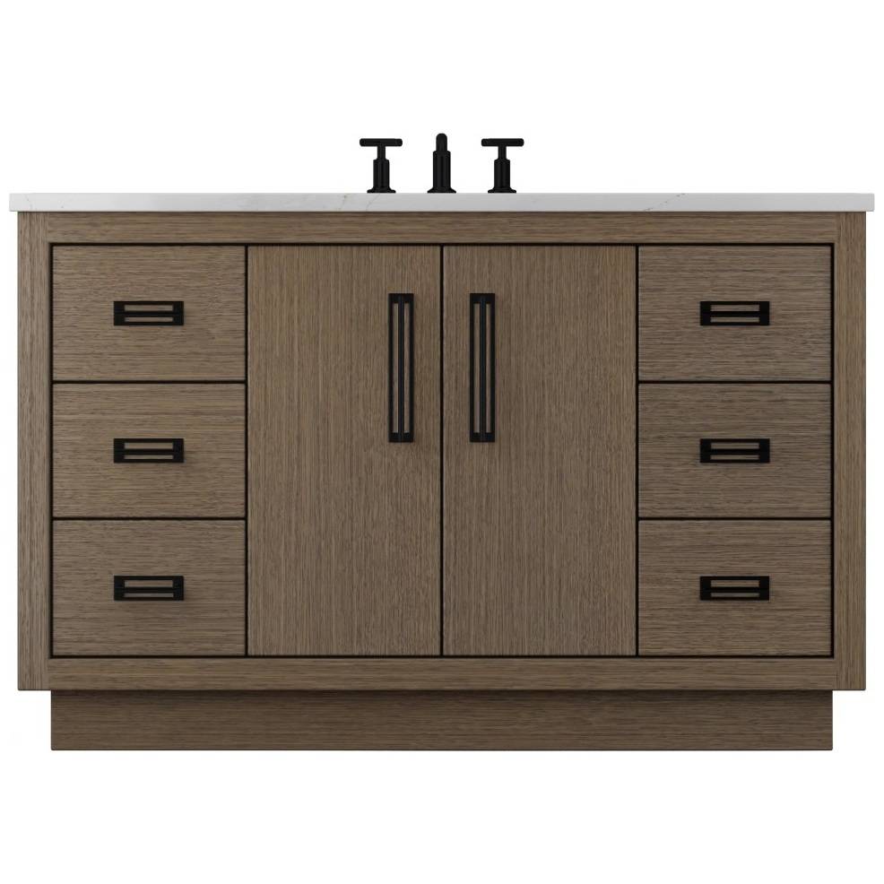 Vanderloc Avalon Single Extra Wide Bath Vanity - 54&quot; - Smoked Modern - Matte Black - AVS4 - 54.sm.mb