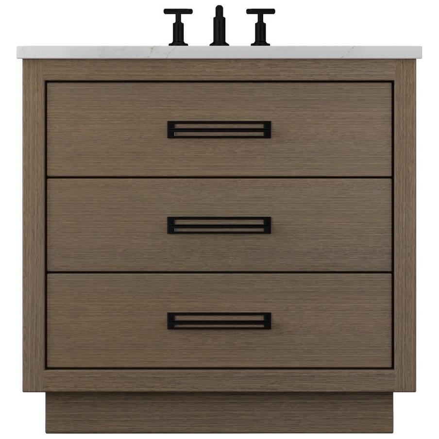 Vanderloc Avalon Three - Drawer Single Bath Vanity - 30&quot; - Smoked Modern - Matte Black - AVS3 - 30.sm.mb