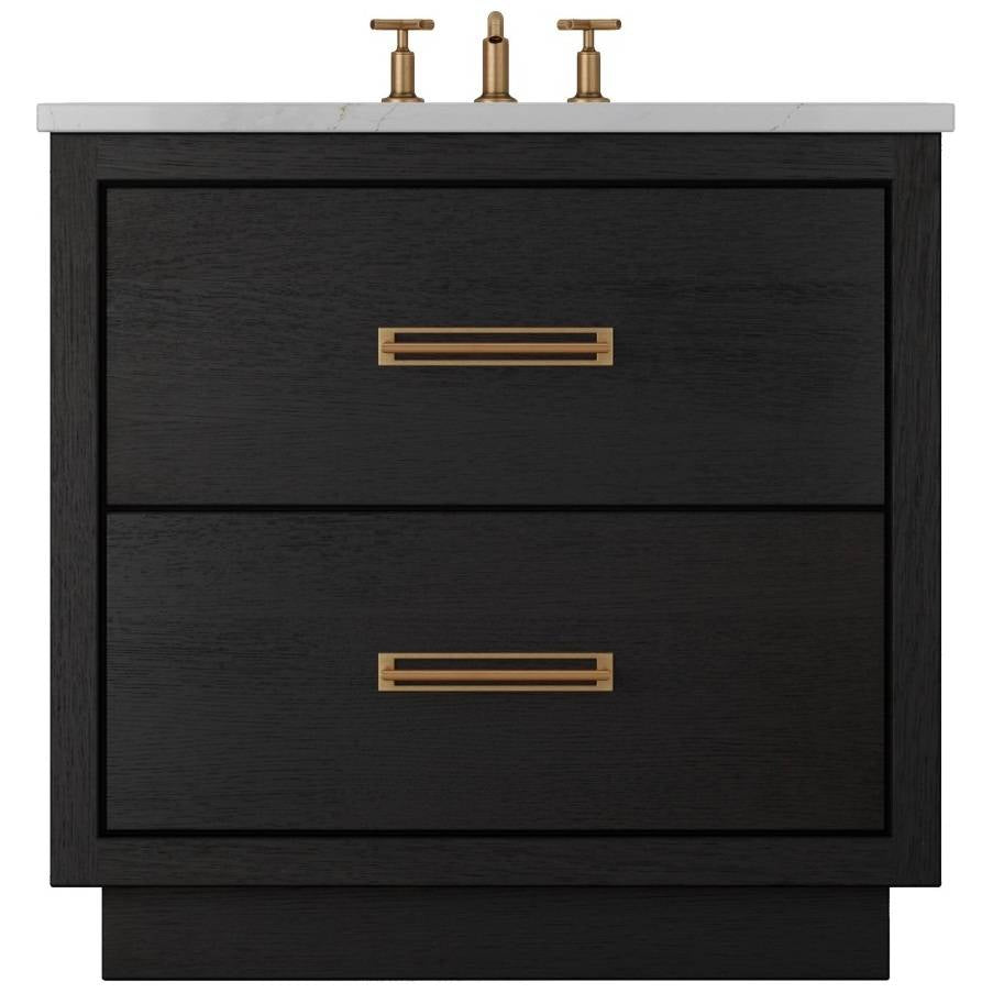 Vanderloc Avalon Two - Drawer Single Bath Vanity - 30" - Classic Black - Satin Gold - AVS2 - 30.cb.sg